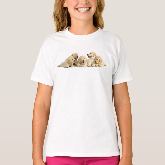 Golden Labrador Puppy Pile T-shirt (Voorkant)