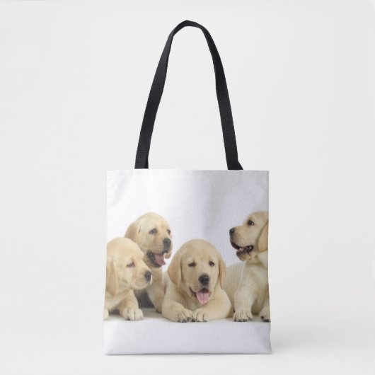 Golden Labrador Puppy Pile Tote Bag (Voorkant)