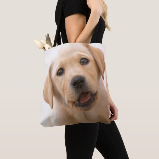 Golden Labrador Puppy Tote Bag (Dichtbij)