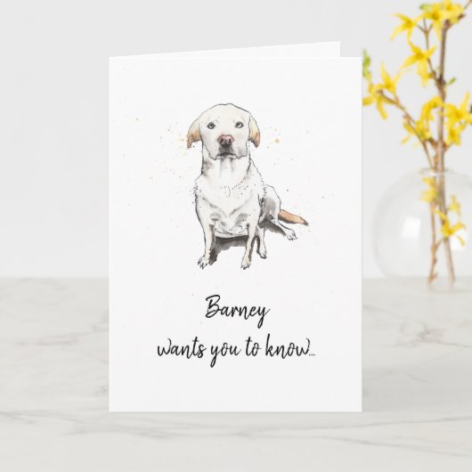 Golden Labrador rekent aangepaste moederdag terug Kaart (Gele Bloem)