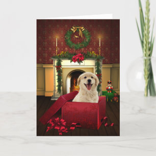 Golden Labrador Retiever Christmas Feestdagen Kaart