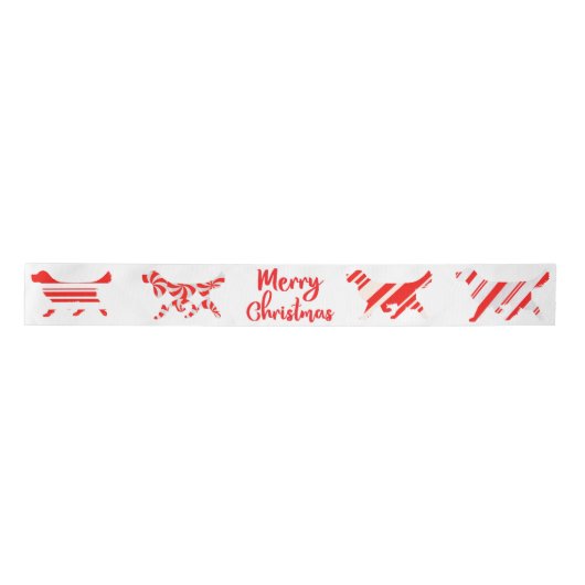 Golden Labrador Retriever Christmas Ribbon Satijnen Lint (Voorkant)