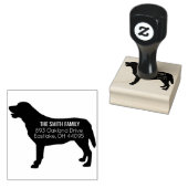 Golden Labrador Retriever Dog Adres Stempel (Gestempeld)