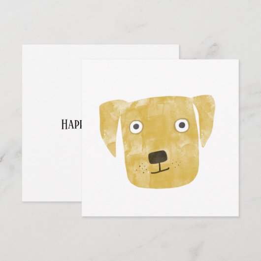 Golden Labrador Retriever Dog Birthday Card Advieskaart (Voorkant / Achterkant)