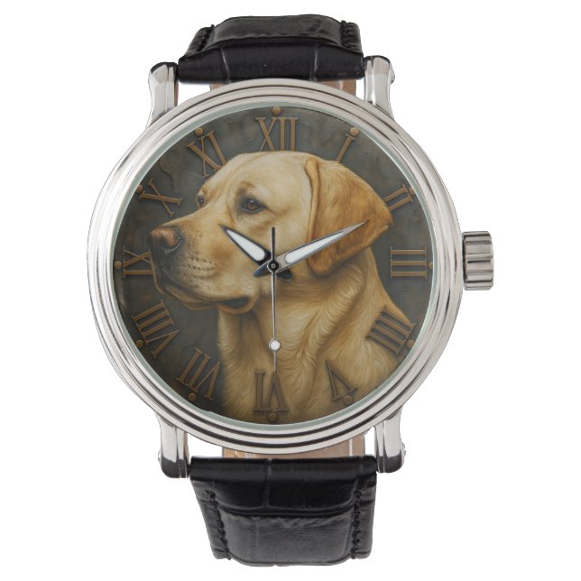 Golden Labrador Retriever Dog Horloge (Voorkant)