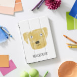 Golden Labrador Retriever Dog iPad Pro Cover<br><div class="desc">Een grappige Golden Labrador Retriever hond om je te laten glimlachen. Bescherm en maak uw iPad tegelijkertijd geweldig. Verander of verwijder de naam om aan te passen. Originele kunst van Nic Squirrell.</div>