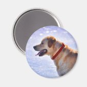 Golden Labrador Retriever Dog-lover Gift Magneet (Voorkant / Achterkant)