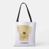 Golden Labrador Retriever Dog Persoonlijk Tote Bag (Achterkant)