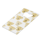 Golden Labrador Retriever Dogs Creditkaart Flessenopener (Achterkant Gekanteld)