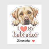 Golden Labrador Retriever Heart Sticker (Vel)