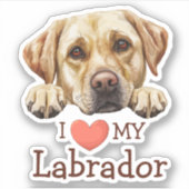 Golden Labrador Retriever Heart Sticker (Voorkant)