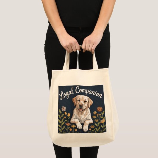 Golden Labrador Retriever Quilt Design – Playful Tote Bag (Voorkant (product))