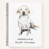 Golden Labrador Retriever Waterverf Kunst grappig Notitieboek (Voorkant)