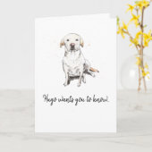 Golden Labrador Revever gepersonaliseerde vaderdag Kaart (Gele Bloem)