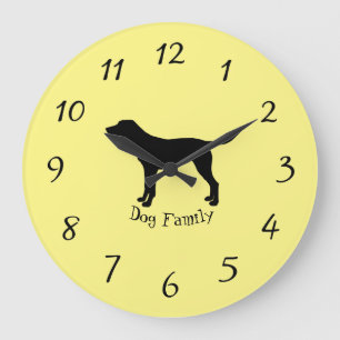 Golden labrador Silhouette Large Clock Grote Klok