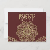 Golden Lace (bruiloft antwoord Kaart) (Achterkant)