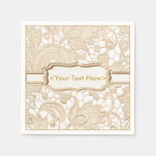 Golden Lace Elegant Gold Personalized Napkins Servet