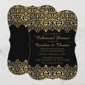 Golden Lace Elegant Rehearsal Dinner Party Kaart (Voorkant / Achterkant)