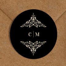 Golden Lace Romantic Monogrammed Wedding Initialen