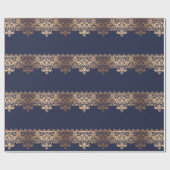 Golden lace romantisch decor gradiënt bronze lacy  cadeaupapier (Vlak)