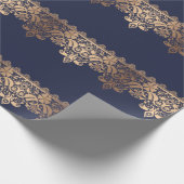 Golden lace romantisch decor gradiënt bronze lacy  cadeaupapier (Hoek)