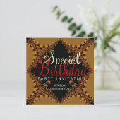 Golden Lace Special Birthday Party Invitation card Kaart (Staand voorkant)