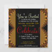 Golden Lace Special Birthday Party Invitation card Kaart (Achterkant)
