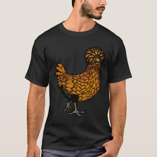 Golden Laced Poland Chicken T-shirt (Voorkant)