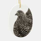 Golden Laced Wyandotte Chicken Keramisch Ornament (Achterkant)