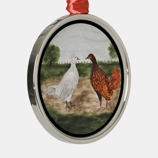 Golden Laced Wyandotte Chickens Tree Ornament (Rechts)