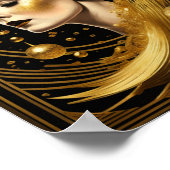 Golden lady Art Deco bewerkbaar Poster (Hoek)