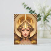 Golden Lady Cyborg Briefkaart (Staand voorkant)