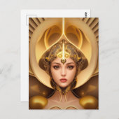 Golden Lady Cyborg Briefkaart (Voorkant / Achterkant)