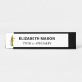 Golden Lady Justice on White Bureau Naambordje (Voorkant)