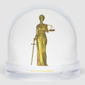 Golden Lady Justice on White Sneeuwbol (Achterkant)