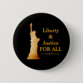 Golden Lady Liberty. Vrijheid en gerechtigheid voo Ronde Button 5,7 Cm (Voorkant)
