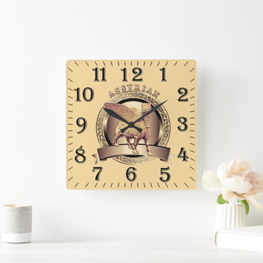 Golden Lamassu Acrylwand Vierkante Klok (Huis)