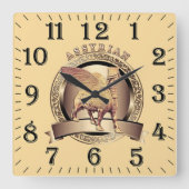 Golden Lamassu Acrylwand Vierkante Klok (Voorkant)