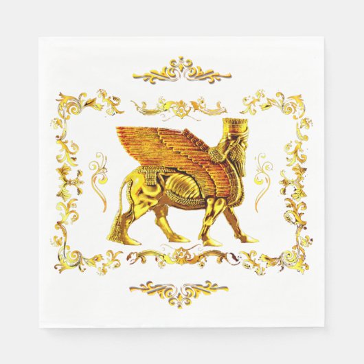 Golden Lamassu Servet (Voorkant)