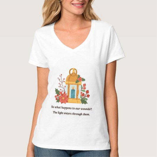 Golden Lantern | Healing Light & Spiritual Hope T-shirt (Voorkant)