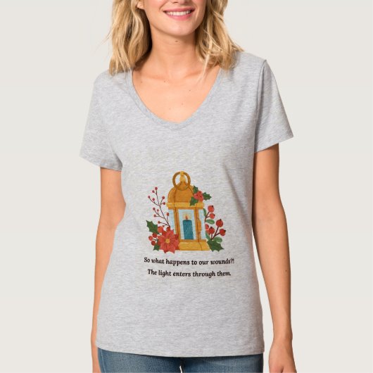 Golden Lantern | Healing Light & Spiritual Hope T-shirt (Voorkant)