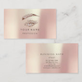 Golden Lashes Brows Makeup Logo Roos Blush Visitekaartje (Voorkant / Achterkant)