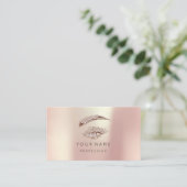 Golden Lashes Brows Makeup Logo Roos Blush Visitekaartje (Staand voorkant)