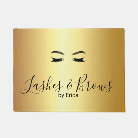 Golden Lashes & Brows Schoonheidssalon Doormat Deurmat (Voorkant)
