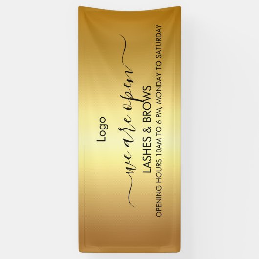 Golden Lashes & Brows Schoonheidssalon Spandoek (Verticaal)