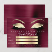 Golden Lashes Extension Makeup Certificate Gift (Voorkant / Achterkant)