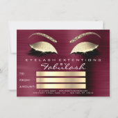 Golden Lashes Extension Makeup Certificate Gift (Voorkant)