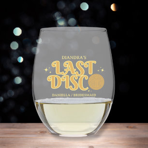 Golden Last Disco Retro gepersonaliseerde vrijgeze Wijnglas Zonder Voet