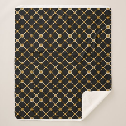 Golden Lattice Elegance Sherpa Deken (Voorkant)