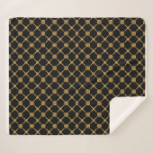 Golden Lattice Elegance Sherpa Deken (Voorkant (horizontaal))